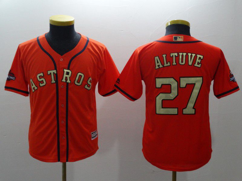 Youth Houston Astros #27 Altuve Orange Champion Edition MLB Jerseys->women mlb jersey->Women Jersey